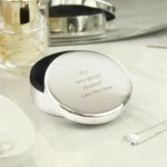 Personalised Any Message Round Silver Nickel Plated Trinket Box - Image 3