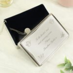 Personalised Any Message Butterflies Motif Rectangular Silver Nickel Plated Jewellery Box - Image 3