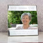 Personalised Floral Design 6x4 Landscape Square Silver Photo Frame