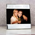 Personalised Floral Design 6x4 Landscape Square Silver Photo Frame - Image 2