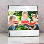 Personalised Floral Design 6x4 Landscape Square Silver Photo Frame - Image 4