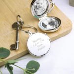 Personalised Any Message Round Silver Finish Photo Keyring - Image 2