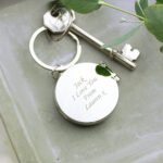 Personalised Any Message Round Silver Finish Photo Keyring - Image 5