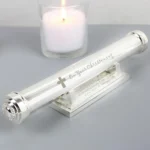 Personalised Any Message 'On Your Christening' Silver Plated Certificate Holder