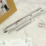 Personalised Any Message 'Wedding Day' Silver Plated Certificate Holder - Image 3