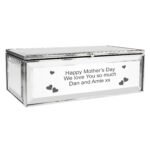 Personalised Any Message Hearts Design Mirrored Glass Jewellery Box - Image 7
