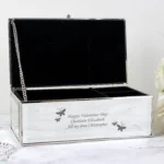 Personalised Any Message Butterflies Motif Mirrored Glass Jewellery Box - Image 3