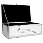 Personalised Any Message Butterflies Motif Mirrored Glass Jewellery Box - Image 5