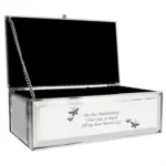Personalised Any Message Butterflies Motif Mirrored Glass Jewellery Box - Image 5