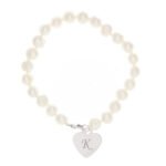 Personalised Scripted Initial White Freshwater Pearl Bracelet - Image 3
