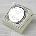 Personalised Any Message Train Motif 'My First Tooth' Silver Finish Trinket Box