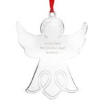 Personalised Any Message Angel Shaped Silver Metal Christmas Tree Decoration - Image 7