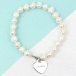 Personalised Scripted Name White Freshwater Pearl Bracelet