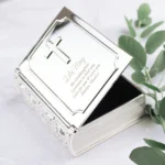 Personalised Any Message Silver Finish Bible Trinket Box