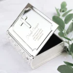 Personalised Any Message Silver Finish Bible Trinket Box - Image 2