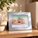 P0102F11 Personalised Any Message 6x4 Landscape Silver Finish Metal Photo Frame New 2