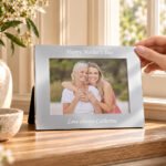 P0102F11 Personalised Any Message 6x4 Landscape Silver Finish Metal Photo Frame New 3