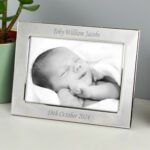 Personalised Any Message 6x4 Landscape Silver Plated Photo Frame