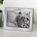 Personalised Any Message 6x4 Landscape Silver Plated Photo Frame - Image 2