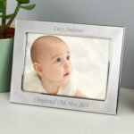Personalised Any Message 6x4 Landscape Silver Plated Photo Frame - Image 3