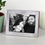 Personalised Any Message 6x4 Landscape Silver Plated Photo Frame - Image 5