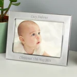 Personalised Any Message 6x4 Landscape Silver Plated Photo Frame - Image 3