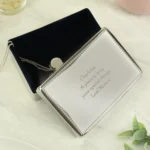 Personalised Any Message Rectangular Silver Nickel Plated Jewellery Box - Image 3