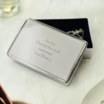Personalised Any Message Rectangular Silver Nickel Plated Jewellery Box - Image 4