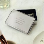 Personalised Any Message Rectangular Silver Nickel Plated Jewellery Box - Image 6
