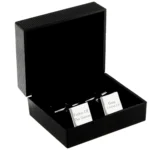 Personalised Wedding Role (2 Lines) Silver Finish Square Cufflinks - Image 4