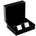 Personalised Wedding Role (1 Line) Silver Finish Square Cufflinks - Image 4