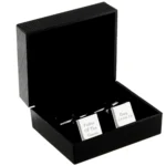 Personalised Wedding Role (3 Lines) Silver Finish Square Cufflinks - Image 3