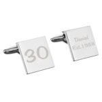 Personalised Birthday Silver Finish Square Cufflinks - Image 4