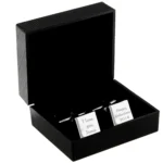 Personalised Any Message (3 Lines) Silver Finish Square Cufflinks - Image 3