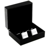 Personalised Any Message (1 Line) Silver Finish Square Cufflinks - Image 3