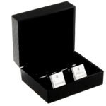 Personalised ‘Groom’ Decorative Top Hat Motif Wedding Silver Finish Square Cufflinks - Image 2