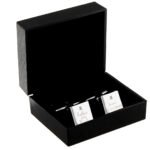 Personalised ‘Father of the Bride’ Decorative Top Hat Motif Wedding Silver Finish Square Cufflinks - Image 2
