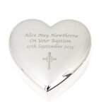 Personalised Rosary Beads & Heart Shaped Silver Nickel Plated Trinket Box - Image 7
