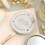 Personalised ‘Beautiful Bridesmaid’ Round Silver Nickel Plated Compact Mirror