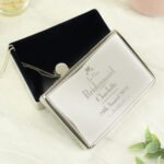 Personalised 'Bridesmaid' Decorative Hearts Motif Wedding Rectangular Silver Nickel Plated Jewellery Box - Image 2