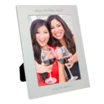 Personalised Any Message 5x7 Portrait Silver Aluminium Photo Frame - Image 2
