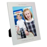 Personalised Any Message 5x7 Portrait Silver Aluminium Photo Frame - Image 3