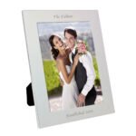 Personalised Any Message 5x7 Portrait Silver Aluminium Photo Frame - Image 4