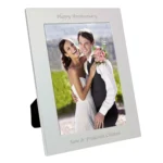 Personalised Any Message 5x7 Portrait Silver Aluminium Photo Frame - Image 4