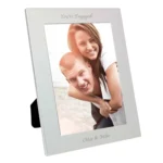 Personalised Any Message 5x7 Portrait Silver Aluminium Photo Frame - Image 5