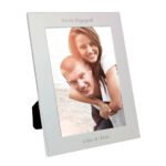 Personalised Any Message 5x7 Portrait Silver Aluminium Photo Frame - Image 6