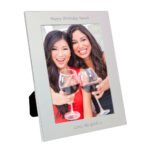 Personalised Any Message 5x7 Portrait Silver Aluminium Photo Frame - Image 7