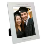 Personalised Any Message 5x7 Portrait Silver Aluminium Photo Frame - Image 8