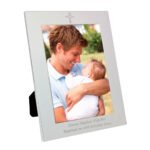 Personalised Cross Motif 5x7 Portrait Silver Aluminium Photo Frame - Image 2