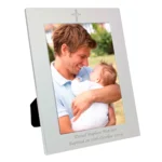 Personalised Cross Motif 5x7 Portrait Silver Aluminium Photo Frame - Image 4
